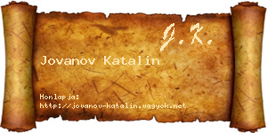 Jovanov Katalin névjegykártya
